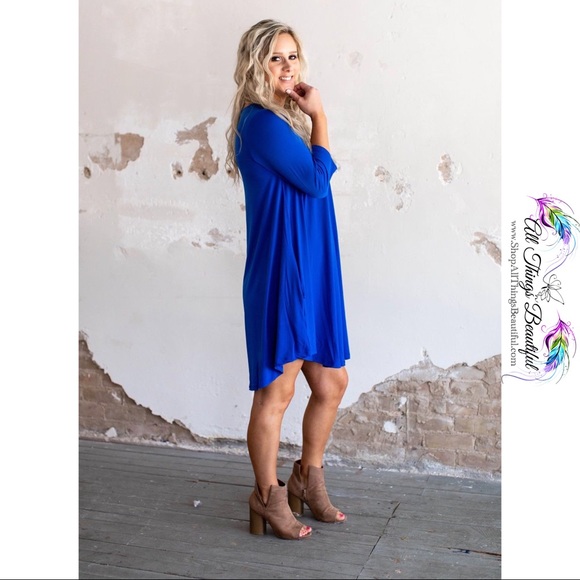 •L&B Montgomery Flutter Dress In Electric Blue• - Picture 4 of 5